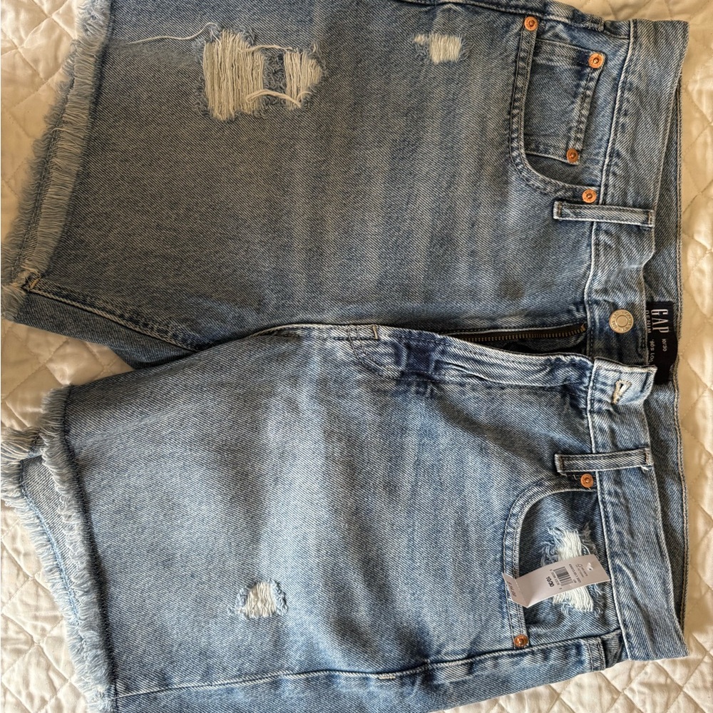 GAP Light Blue Distressed Jean Shorts